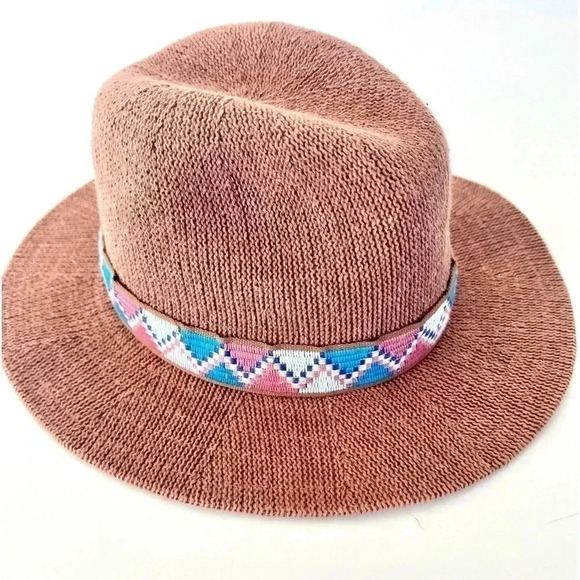 PrAna Cybil Knit Fedora Hemp and Organic Cotton Floppy‎ Brown Hat One Size - Picture 2 of 9